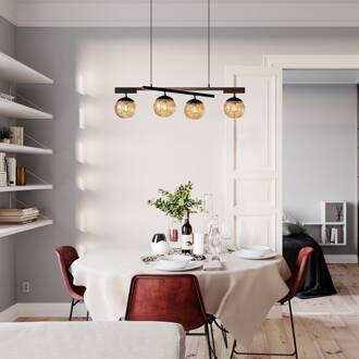 Labelle hanglamp, amber amber, zwart