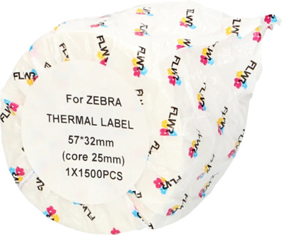 Labelprinterrol / 57x32 (800262-125) / Wit - geschikt voor Zebra