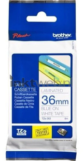 Labeltape Brother TZe, TZ TZe-263 Tapekleur: Wit Tekstkleur:Blauw 36 mm 8 m