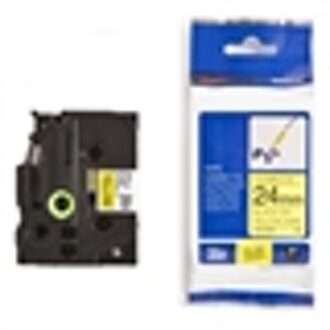 Labeltape flexibel Brother TZe-FX, TZ-FX TZe-FX651 Tapekleur: Geel Tekstkleur:Zwart 24 mm 8 m