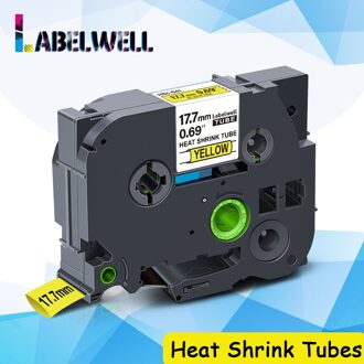 Labelwell 1Pcs Hse-241 Hse-231 Hse-221 Compatibel Voor Brother Hse 241 Hse241 Krimpkous Buizen Label Voor Brother P-touch Printer zwart on geel / 9Mm