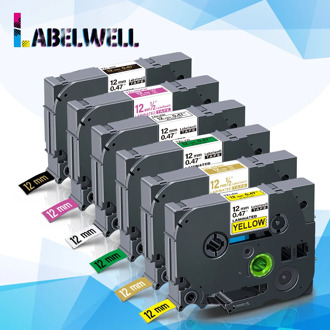 Labelwell 6pcs tz-231 tze-231 Laminated Adhesive TZe 231 TZ231 TZ 231 label tape compatible for Brother P Touch printer tze-631