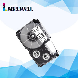Labelwell Black on White 9mm label tape XR-9WE label cartridge XR 9WE compatible for Casio KL-820 KL-60SR KL-70e label maker