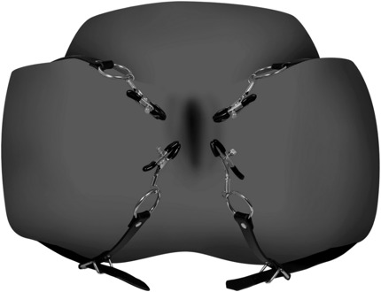 Labia Spreader met Klemmen - Zwart