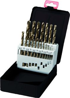 Labor Spiraalborenset | DIN338 HSS-Co 5% | 19 delig | 1-10mm x 0.5mm. - KA012190