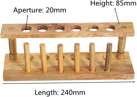 Laboratorium Reageerbuis Rek Hout Reageerbuis Stand Plank Beugel Houder 6 Gaten Posities Voor School Lab Apparatuur
