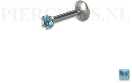 Labret 1.2 mm diamant aquamarijn