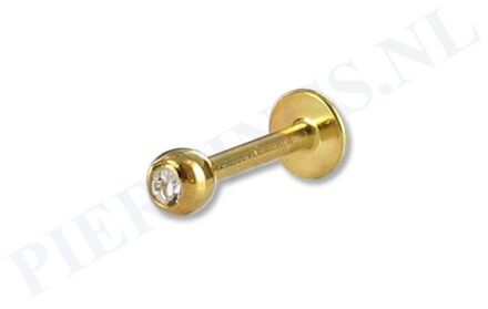 Labret 1.2 mm goud kleur kristal