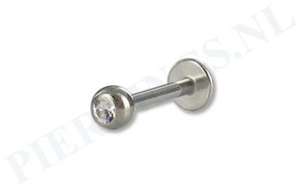 Labret 1.2 mm kristal 6 mm + 3 mm bal