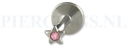Labret ster roze 8 mm
