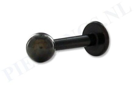 Labret zwart 1.6 mm bal 10 mm