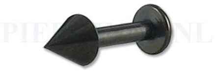 Labret zwart 1.6 mm spike 8 mm + 4 mm spike