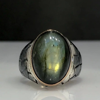 Labrodorite Stone Custom Design Hand Generation Silver Men 'S Ring