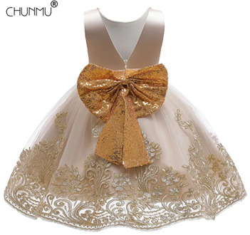 Lace Backless Sequin Big Bow Baby Girl Dress Princess Elegant Birthday Party Dress For Girl Opening Ceremony Dresses Kid Clothes
