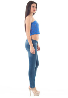 Lace Bandeau in Blauw - L