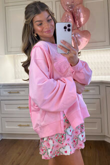 Lace Bow Sweatshirt Lichtroze