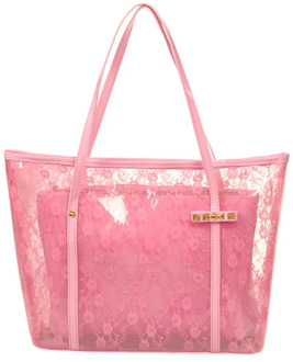 Lace PVC Women Bag Summer Bag Beach Bag Shoulder Bag Fashion Handbag Plastic Clear Bag Big Transparent Bag white pink black