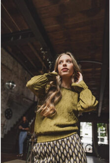 Lace top moss voor meisjes in de kleur - maat 164 Groen