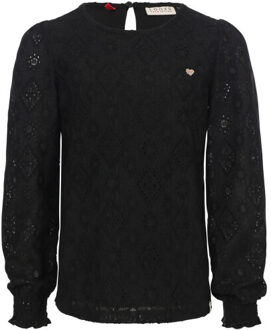 Lace top voor meisjes in de kleur Zwart - 98