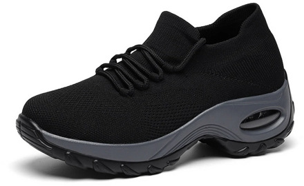 Lace-up Shoes Womens Flats Slip On Shoes Mesh Casual Sock Sneakers Platform Comfortable Ladies Breathable Jogging Sneaker 2020