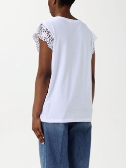 Lacedetail Korte Mouwen Top Wit