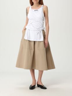 Laceren Geribde Gebreide Tanktop Wit