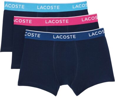 Lacoste 3-Pack Stretch Katoenen Boxershorts - Blauw Lacoste , Multicolor , Heren - 2Xl,Xl,L,M,S