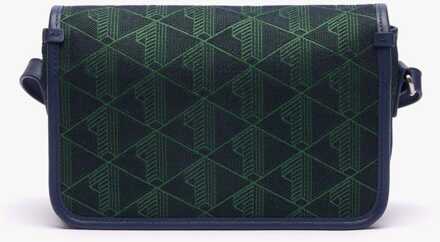 Lacoste Accessoires Lacoste Heritage Jacquard Flap Close Satchel in Blauw