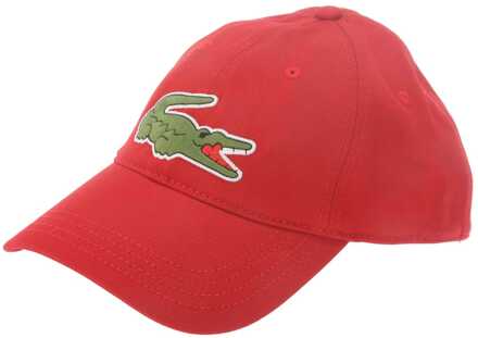 Lacoste Accessoires Lacoste Verstelbare Keperkatoenpet in Rood