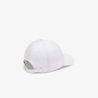Lacoste Accessories Lacoste Embroidered Cotton Gabardine Cap in White Wit - M