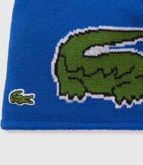 Lacoste Accessories Lacoste Juniors Logo Beanie in Blue Blauw - 2-4J / 92-104cm
