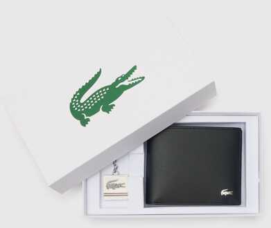 Lacoste Accessories Lacoste Small Billfold and Keychain Gift Set in Black Zwart - One Size