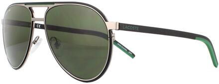 Lacoste Aviator Mens glanzende grijze grijze zonnebril Grijs
