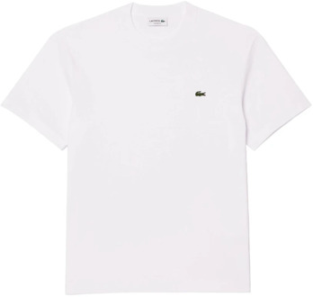 Lacoste Basis Katoenen T-Shirt - Wit Lacoste , White , Heren - XL