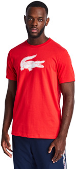 Lacoste Big Croc Logo T-shirts Heren - Rood - Maat L Red