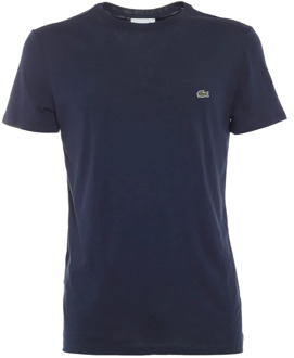 Lacoste Blauwe Crew Neck T-shirt Lacoste , Blue , Heren - L,M,S,Xs,3Xl