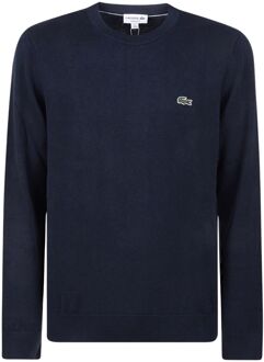 Lacoste Blauwe Trui met Geborduurde Krokodil Lacoste , Blue , Heren - 2Xl,Xl,L,M