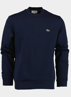 Lacoste Blauwe Wollen Trui Geribbelde Ronde Hals Lacoste , Blue , Heren - 2Xl,Xl,L,M