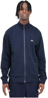 Lacoste Blauwe Zip Sweater Casual Herfst Winter Lacoste , Blue , Heren - 2Xl,M,3Xl