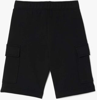 Lacoste Boy's Lacoste Juniors Brushed Cotton Fleece Cargo Shorts in Black Zwart