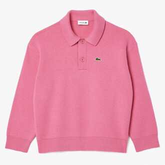 Lacoste Boy's Lacoste Juniors Long Sleeve Polo Shirt in Pink Roze
