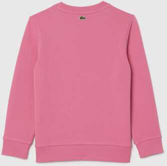 Lacoste Boy's Lacoste Juniors Signature Print Sweatshirt in Pink Roze