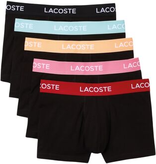 Lacoste Casual Short Boxershorts Heren (5-pack) zwart - blauw - oranje - roze - rood