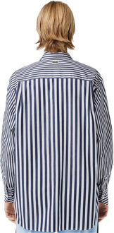 Lacoste Dames Bandier Katoen Poplin Strepen Lange Mouwen Overhemd (Marineblauw) Navy - EU 42 / UK 14
