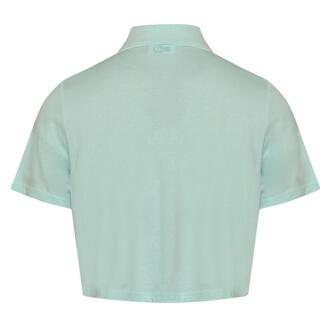 Lacoste Dames Biologisch Katoenen Cropped Loose Fit Polo Shirt (Groen) - EU 38 / UK 10