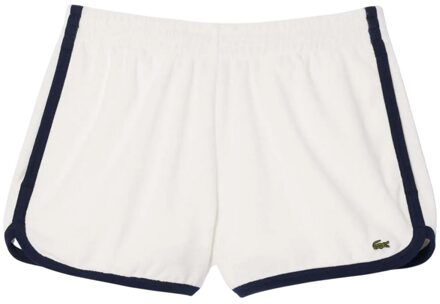 Lacoste Dames/Dames badstof shorts met contrastdetail (Crème) - EU 42 / UK 14