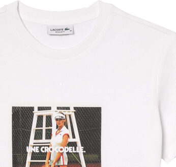 Lacoste Dames/Dames Bedrukt Piqué T-shirt (Wit) - maat EU 38 / UK 10