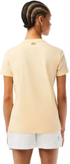 Lacoste Dames/Dames Biologisch Katoenen Slank T-Shirt (Geel) - maat EU 34 / UK 6