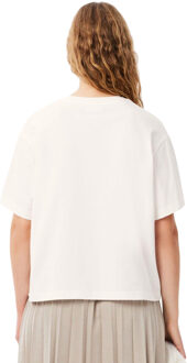 Lacoste Dames/Dames Bloemen Katoenen Oversized T-shirt (Wit) - EU 38 / UK 10