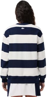 Lacoste Dames/Dames French Made Oversized Sweatshirt (Crème/Donkerblauw) - maat
